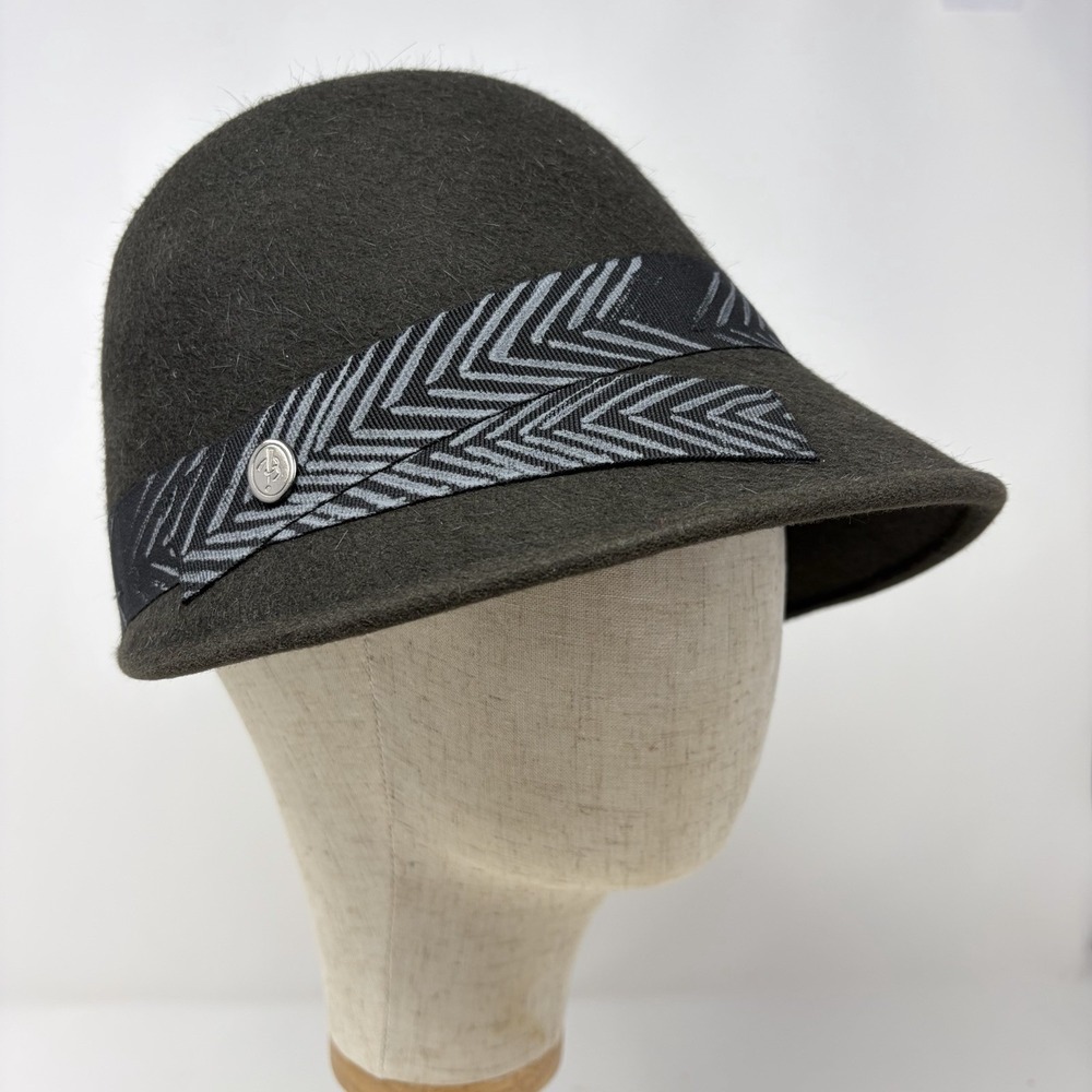 Barbisio Italian Rabbit Felt Cloche Hat Women Large US 7 3/8 EU 59 Made in Italy